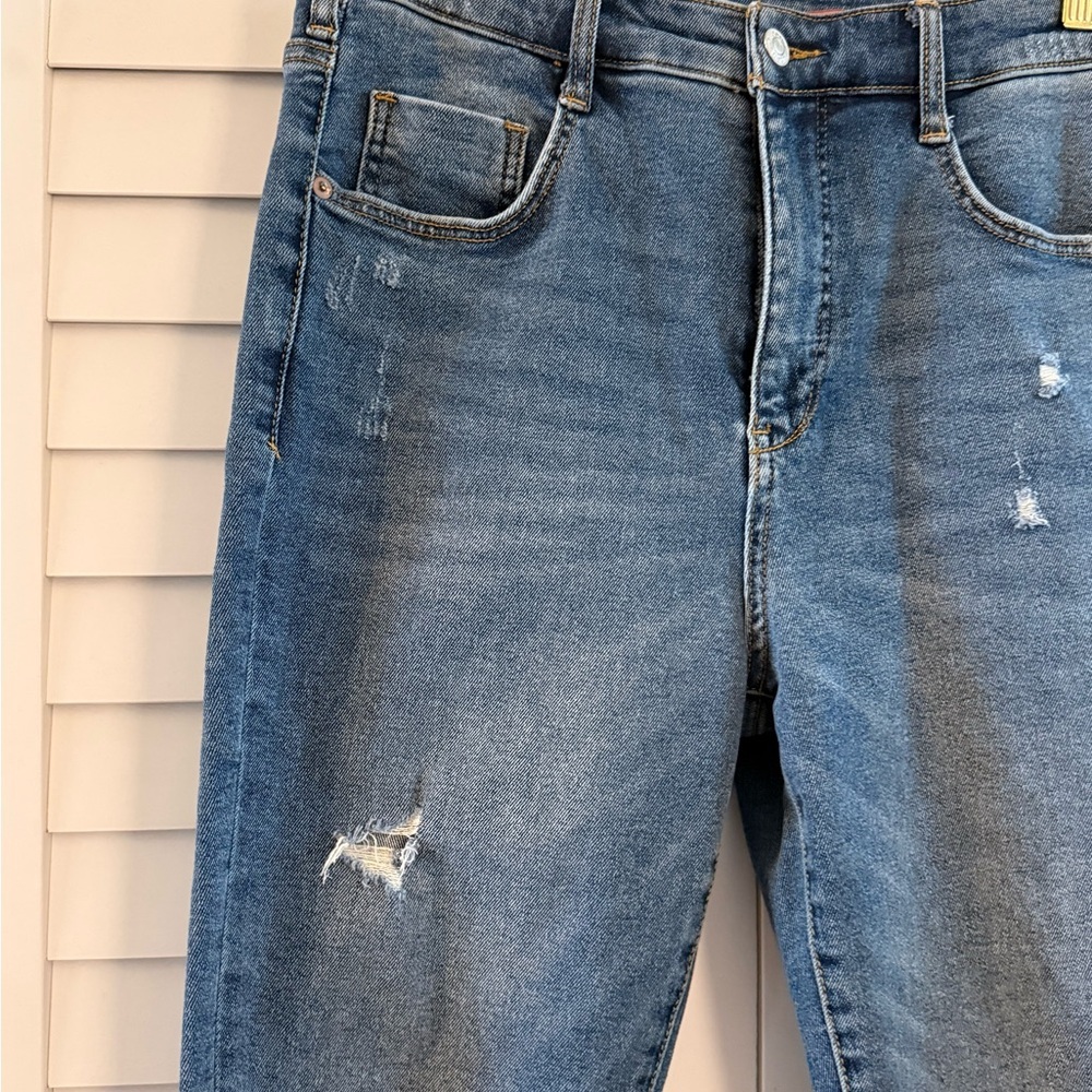 Anthropologie Pilcro High Rise Cigarette Distressed Rae Hem Jeans Size 29 - Picture 7 of 15
